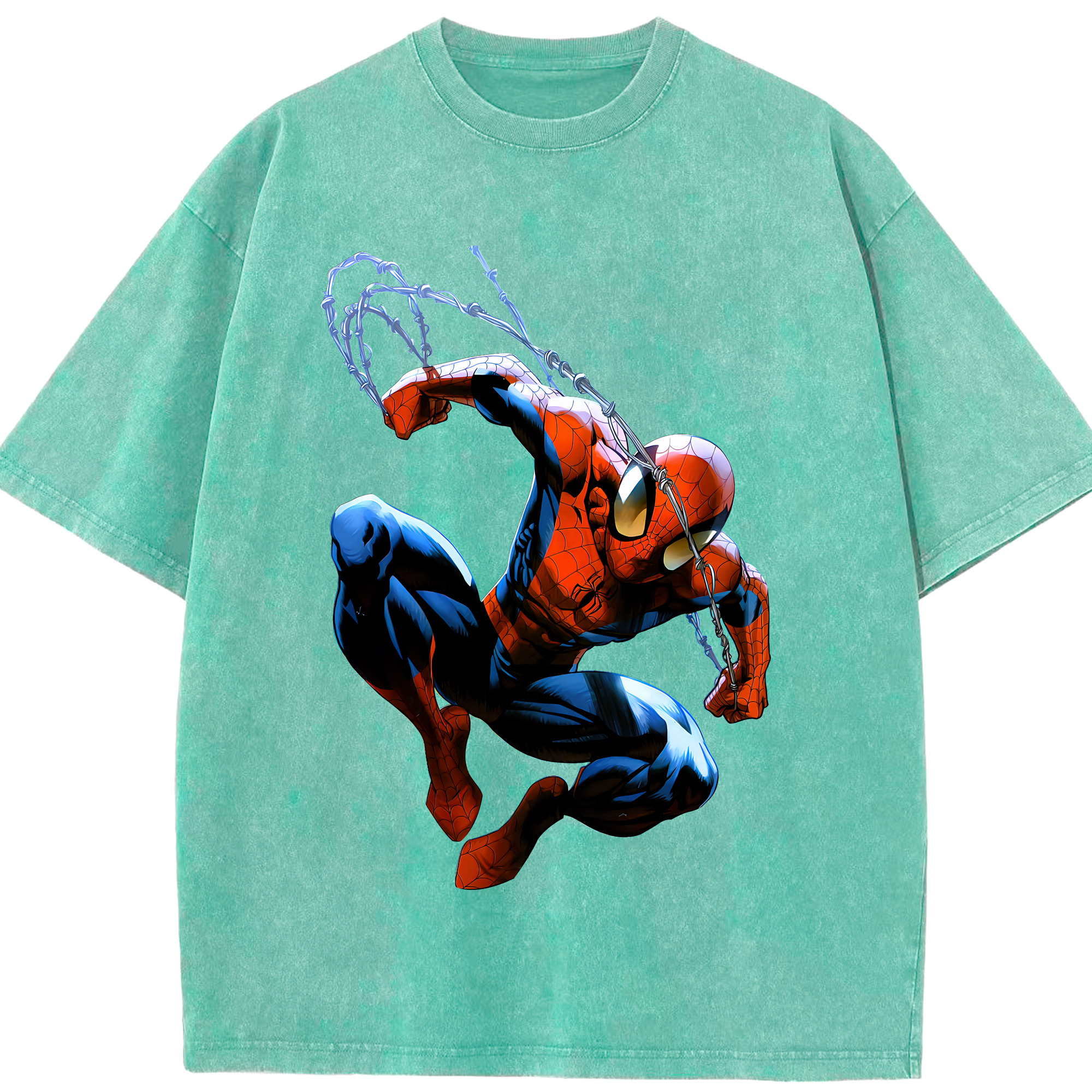 （画像用） Spider Man スパイダーマン 綿100% ヴィンテージ風 半袖Tシャツ（フロントプリント）